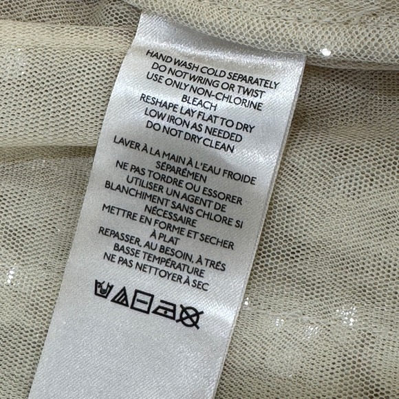 ANTHROPOLOGIE Sequin Ruffled Tank Size M Buttery Cream Party Blouse MSRP $98 - Picture 8 of 10